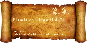 Misolszki Hannibál névjegykártya
